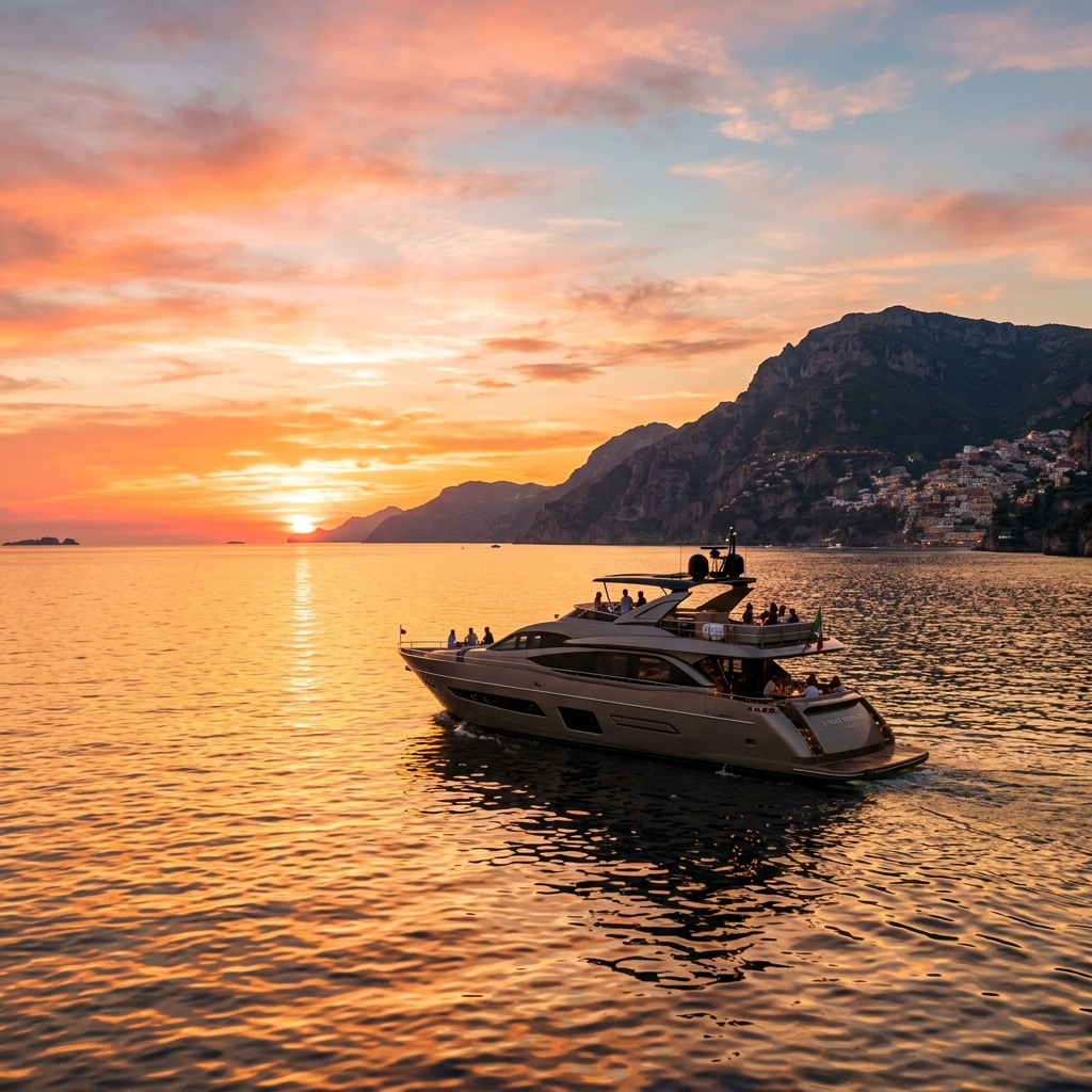 Golden hour on a Side sunset cruise.